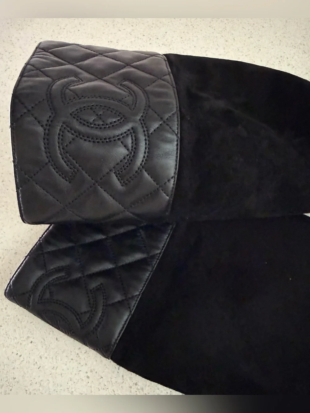 Chanel ‘23 Knee High Boots Black Leather/Suede